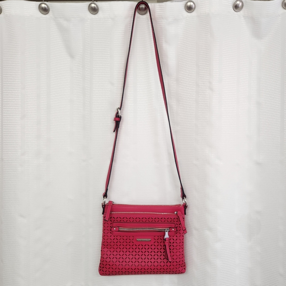 Dana Buchman Pink Eyelet Crossbody Purse - Picture 13 of 16